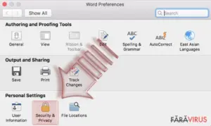 Disable Macros on Mac OS X. Step 2