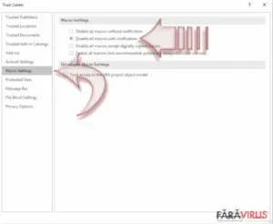 Disable Macros on Windows. Step 4
