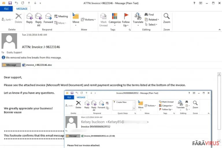 Malicious emails distributing Locky