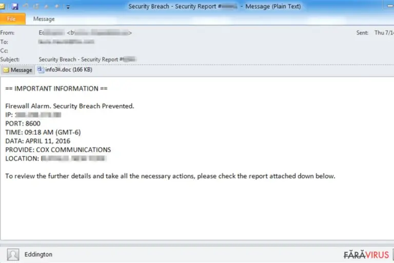 Phishing emails delivering ransomware