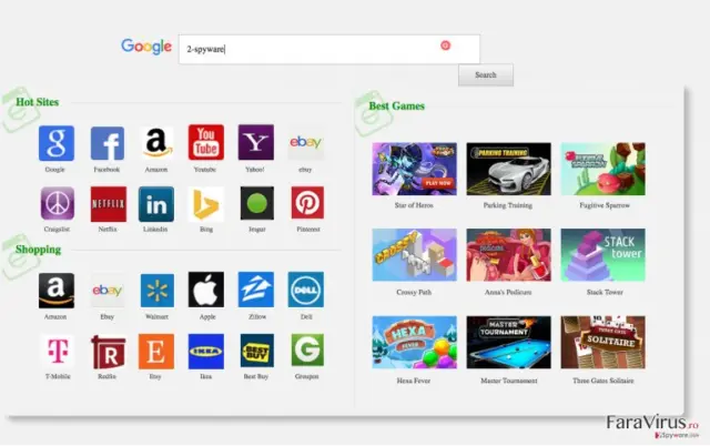 A screenshot of the 9o0gle.com browser hijacker