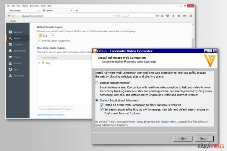 Bing redirect virus distribution