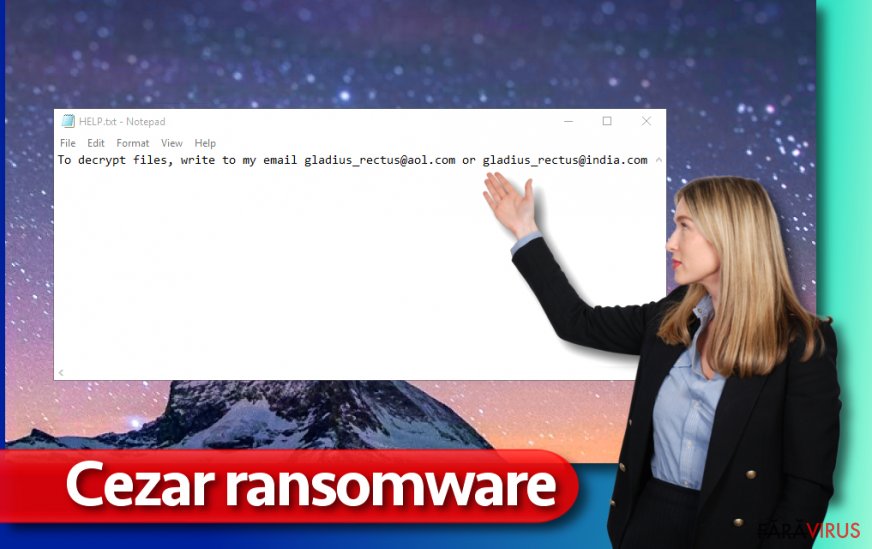 Virusul de tip ransomware Cezar