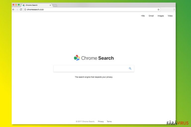 Pagina de start de la ChromeSearch.club