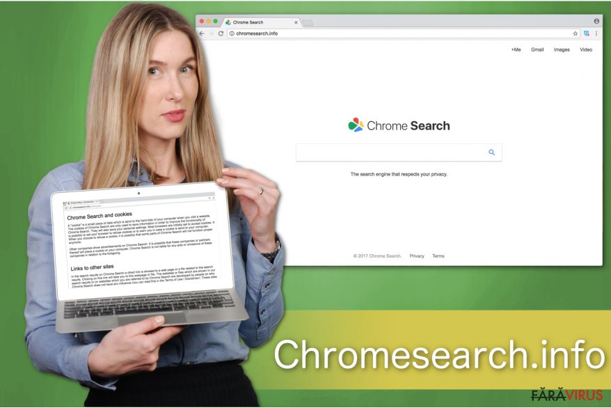 Ilustrarea motorului de căutare Chromesearch.info