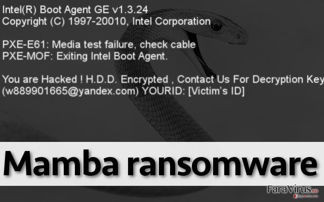 Ransomware-ul Mamba nu permite utilizatorului să folosească PC-ul