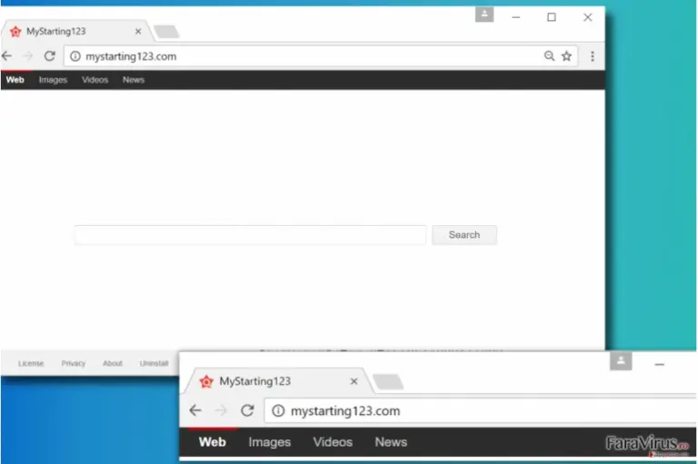 Picture of MyStarting123.com virus