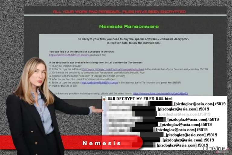 The example of Nemesis ransomware virus