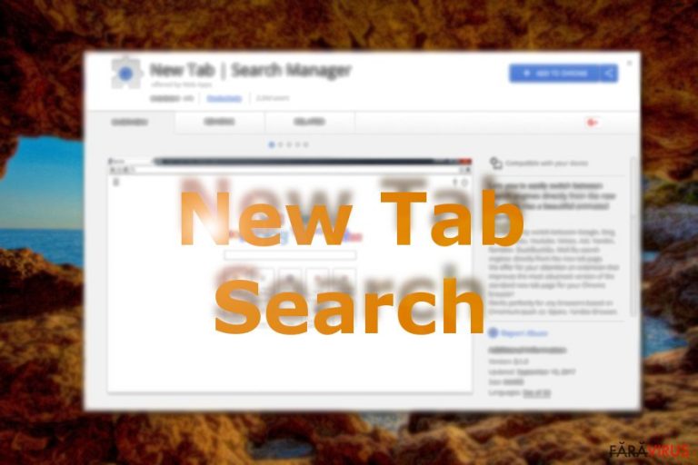 Imagine ce afişează New Tab Search pe Chrome web store
