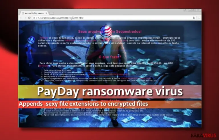 Picture of PayDay virus note