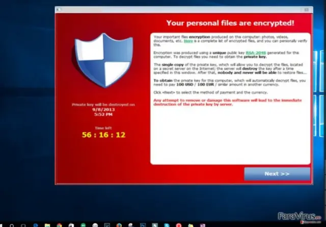 The picture revealing Philadelphia ransomware