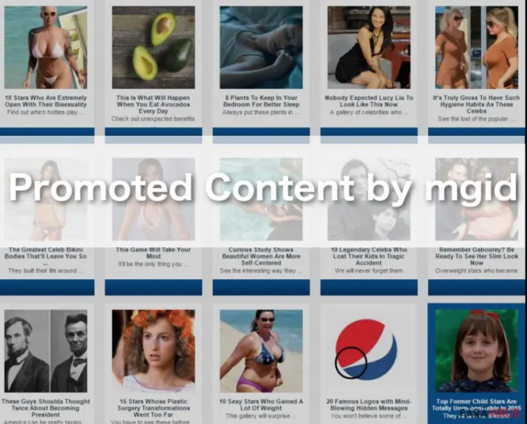Ilustrarea reclamelor "Promoted Content by mgid"