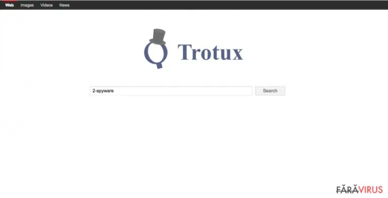 A screenshot of the Trotux.com search engine