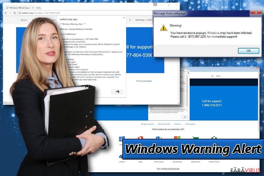 Afişaj al lui Windows Warning Alert