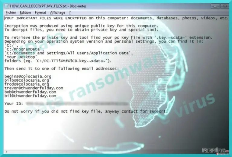 The image displaying XData virus
