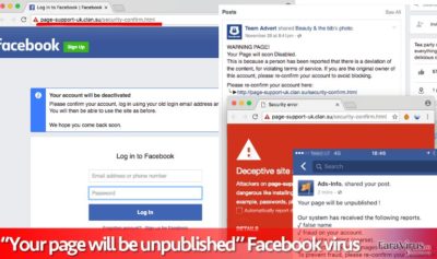 Virusul “Your page will be unpublished"