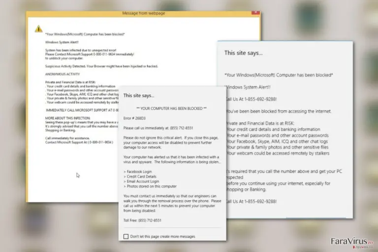 Your Windows (Microsoft) Computer has been blocked virus